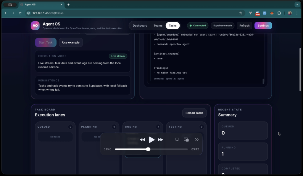 AgentOS — Multi-Agent Orchestration Platform Built on OpenClaw screenshot